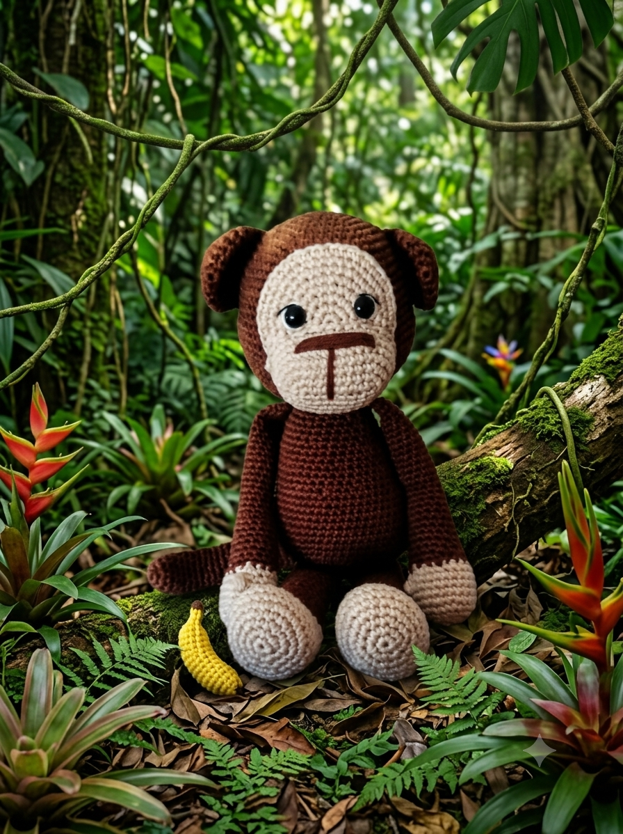 Macaco Fred amigurumi