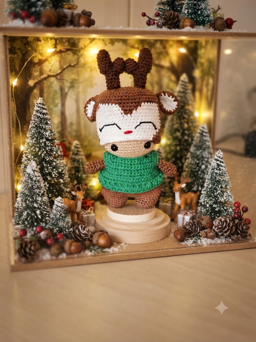 Boneco Rena em Amigurumi - O charme de Natal