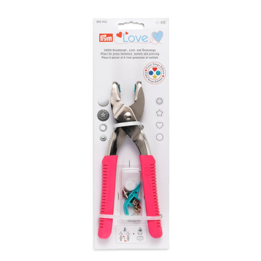 Alicate para botões de pressão 3-4mm Prym Love rosa