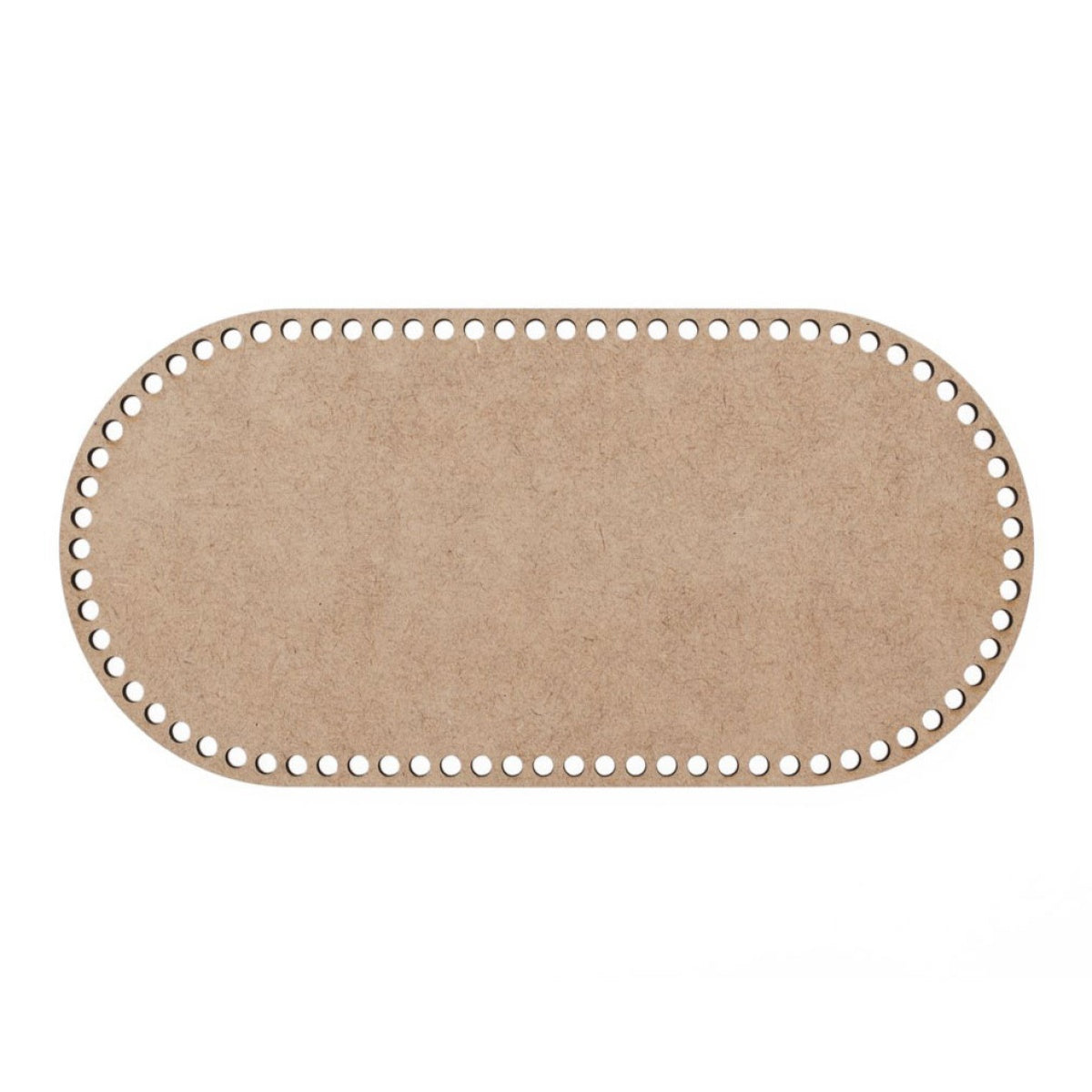 Base de madeira MDF com furos oval 25x12x0,3cm