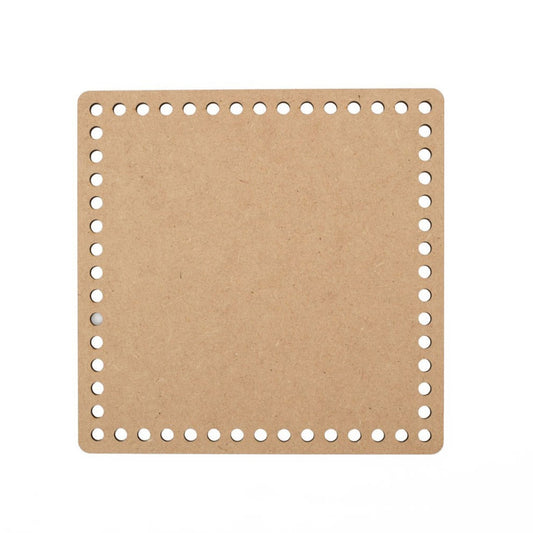 Base de madeira MDF com furos quadrada 20x20x0,3cm